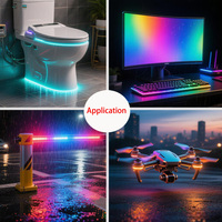 Tira de Luz LED RGB WS2812B Direccionable, Ultrafina de 5mm, Alimentada por USB, para PC Gaming, 5m, DC5V 12V