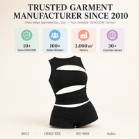 VELAN Bestsellers Y2K Summer Sexy Fashion Black White Hollowed-Out Bodycon Waist-Slimming Women's Casual Sets