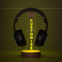 Support de casque en bois RGB lumière LED support de casque Cool Gamer cadeaux casque Station