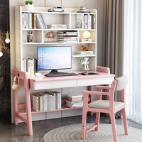 Bureau d'ordinateur moderne en bois massif, simple, monobloc, avec surface d'écriture et étagère pour la maison, la chambre, les enfants et les étudiants
