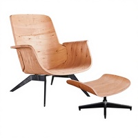 Chaise de salon au design industriel avec composants en contreplaqué courbé, dossier et assise en contreplaqué moulé pour la maison, le bureau et la salle à manger