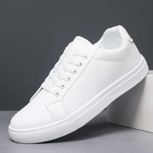 Simple Casual Sport <b>Leather</b> <b>Shoes</b> For <b>Men</b> <b>White</b> Black Running Skateboarding Walking Style <b>shoes</b> - Product Image 4