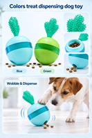 Jouet interactif de luxe pour animaux de compagnie, distributeur de friandises réglable à alimentation lente, balle de puzzle pour chien, distributeur de friandises pour chat en forme de cactus, jouet anti-fuite en plastique pour aliments