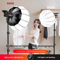 Projecteur LED 3-en-1 100W avec trépied 2,1 m et capuchon de protection en alliage d'aluminium pour diffusion en direct et éclairage photographique spécialisé