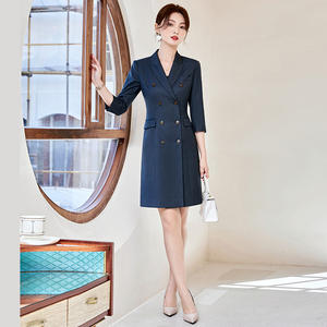 Robe à col tailleur haut de gamme 2026, nouveau style, tenue professionnelle pour esthéticienne, professeur d'école maternelle, ou vêtement de jardinage. - Product Image 3