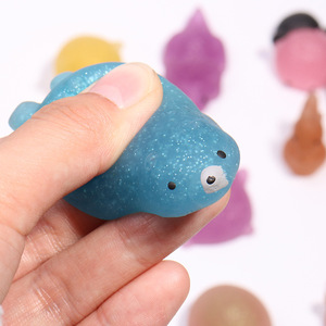 Hot Sale TPR Random Kawaii Mini Mochi Animal Glitter Squishy <b>Squeeze</b> Stress Relief Promotional Toy for Kids and Adults - Product Image 4