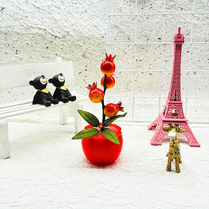 Mini Plantas Artificiales en Maceta, Realistas, Falsas, de Granada, Naranja, Chile, Mini Bonsái para Decoración de Escritorio de Oficina y Hogar de Año Nuevo - Product Image 5