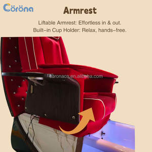 Sillón de Pedicura para Salón de Belleza, Color Rojo, sin Tuberías, con Masaje de Amasamiento, para el Cuidado de los Pies - Product Image 5