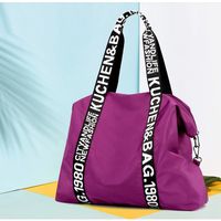 Sac fourre-tout surdimensionné en nylon haute densité avec logo personnalisé pour femme, sac à main décontracté pour le travail, le shopping et les voyages, avec bretelles imprimées