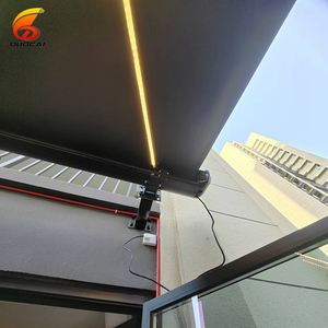 Auvent rétractable motorisé moderne pour l'extérieur avec éclairage LED, toit pliant, cassette intégrale, 100% étanche, en alliage d'aluminium - Product Image 5