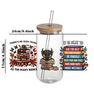 Pegatinas <span class=keywords><strong>de</strong></span> transferencia UV DTF con temática <span class=keywords><strong>de</strong></span> libros divertidos, impermeables, resistentes a los arañazos para frascos <span class=keywords><strong>de</strong></span> vidrio <span class=keywords><strong>de</strong></span> 16oz, proyectos <span class=keywords><strong>de</strong></span> bricolaje, citas, libro <span class=keywords><strong>de</strong></span> <span class=keywords><strong>chatarra</strong></span> Floral - Product Image 6