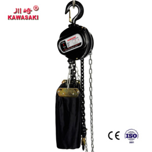 Kawasaki 1 Ton El Zincirli Vinç, Koruyucu Zincir Çantası ile Endüstriyel Manuel Zincirli Makara Bloğu 3 metre 6 metre Kaldırma Yüksekliği - Product Image 1