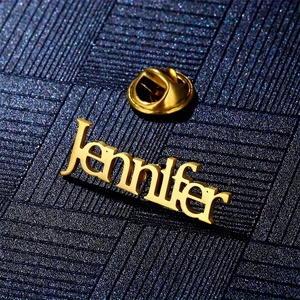 Pin de solapa duradero <span class=keywords><strong>con</strong></span> nombre grabado personalizado, broche de acero inoxidable personalizado para camisas de hombre - Product Image 3