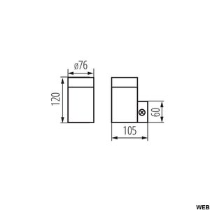 Lampe murale extérieure Kanlux Magra El 135, éclairage de façade, projecteur en acier inoxydable - Product Image 2