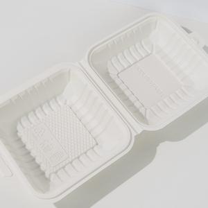 Kotak makan siang sekali pakai biodegradable berbahan pati jagung Lvhe 500ml 6 inci dengan tutup, cocok untuk microwave, untuk hamburger dan makanan lainnya. - Product Image 3