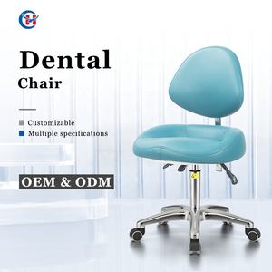 เก้าอี้หนังปรับระดับได้ตามหลักสรีรศาสตร์พร้อมฐานโลหะ เหมาะสำหรับห้องปฏิบัติการทันตกรรม เฟอร์นิเจอร์ห้องปฏิบัติการแบบโยกได้ สำหรับโรงพยาบาล ห้องทำงาน และคลินิก - Product Image 3