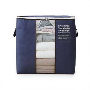 Bolsas de Almacenamiento Grandes con Ventana Transparente, Paquete de 2, Asas Reforzadas, Organizadores a Prueba de Polvo para Edredones, Juguetes y Solución para la Cama - Product Image 1