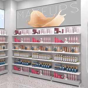 Categorisation des produits de maquillage et de soins de la peau, panneau blanc mat, blocs acryliques colorés, éclairage LED, armoire de présentation étanche pour la vente au détail - Product Image 2