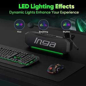 Haut-parleurs d'ordinateur INGA avec micro détachable, barre de son USB Plug-and-Play pour Mac, compatible avec les modes d'éclairage dynamique pour jeux/musique - Product Image 6