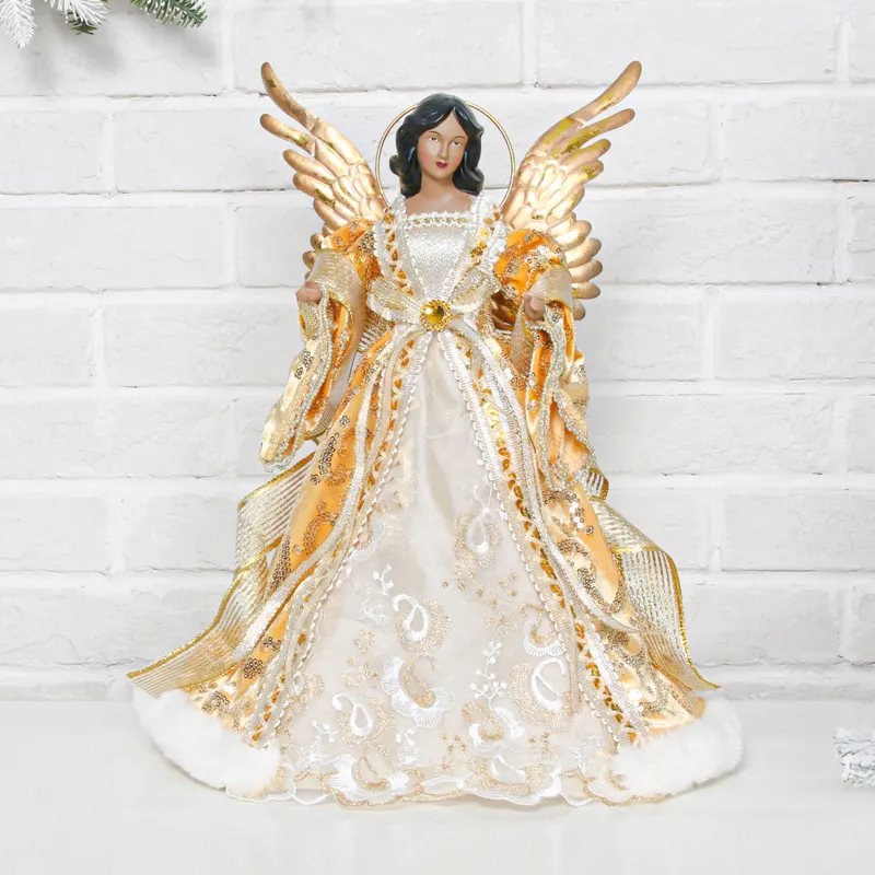 Christmas Angel Topper ornamenti afroamericani decorazione forniture da tavolo decorazioni albero Toppers angelo