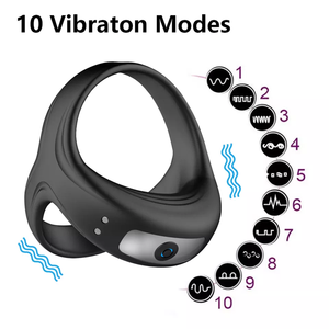 Anello per Pene Triangolare in Silicone Elastico per <span class=keywords><strong>Uomo</strong></span>, 10 Vibrazioni Intense con Funzione Magnetica, Anello Vibrante per Pene Maschile - Product Image 3