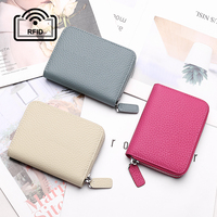 Grosir dompet kulit wanita dompet kulit kecil pemblokir rfid dompet koin kulit wanita