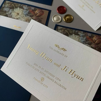 Tarjeta de gama alta personalizada, plegable en relieve de oro impreso de doble cara para invitaciones de boda y tarjetas de agradecimiento