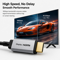 Câble HDMI 2.1 Optique Actif Mâle-Mâle 8K 60Hz avec Connecteurs Plaqués Or – Cordon HDMI pour TV, Moniteur, Projecteur, Console de Jeu