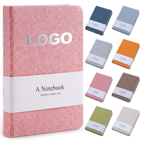 Carnet de notes personnalisé 2027 avec logo, couverture en tissu de lin, format A5, ligné, impression personnalisable, journal, cahiers d'écriture