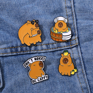 Sming Pins <span class=keywords><strong>Ne</strong></span> vous inquiétez pas être Cappy émail broche eau dauphin bain métal Badge dessin animé yeux couteau broche accessoires personnalisés - Product Image 1