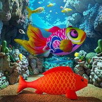 Décoration gonflable LED en PVC sur mesure en forme de poisson ou d'animal marin pour événements, défilés et festivals