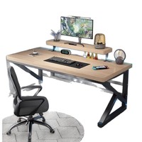 Bureau d'ordinateur pour chambre à coucher, bureau double pour deux personnes, bureau minimaliste pour e-sport, table de bureau en bois massif renforcé et épaissi