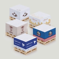 Bloc de papier personnalisé avec impression de logo sur 4 côtés, bloc de notes adhésives 7,6*7,6 avec palette en bois, bloc de notes personnalisé sur palette, bloc de mémo, bloc de notes
