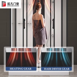 Cabina de Ducha Corredera sin Marco de Aluminio con Base Rectangular para Baño y Mampara de Vidrio Acabado para Apartamento - Product Image 3