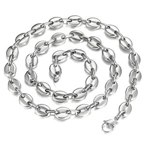 男性用カスタムデザインパーソナリティステンレス鋼ジュエリーチェーン耐久性のあるIP金メッキ幅11mmコーヒー豆リンクチェーンネックレス - Product Image 5