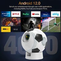 Projecteur intelligent portable 4K HD Android 12 WiFi pour la maison, modèle 2026 Q8 Sports Football