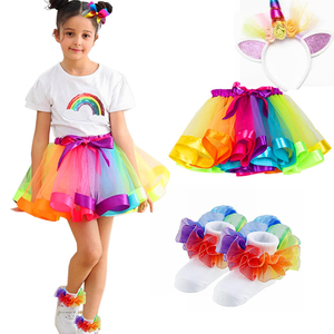Lot de 3 robes <span class=keywords><strong>tutu</strong></span> colorées fantaisie <span class=keywords><strong>en</strong></span> dentelle pour filles jupes <span class=keywords><strong>tutu</strong></span> <span class=keywords><strong>arc</strong></span>-<span class=keywords><strong>en</strong></span>-<span class=keywords><strong>ciel</strong></span> pour bébés ensembles chaussettes avec bandeau stock - Product Image 1