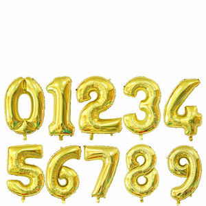Venta al por mayor 16 pulgadas oro <span class=keywords><strong>Sierr</strong></span> oro rosa 0-9 número globos aluminio helio globo de aire para Navidad Pascua fiestas de cumpleaños - Product Image 5