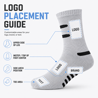 Chaussettes de sport mi-mollet grises avec logo personnalisé, chaussettes de course athlétiques, chaussettes de sport tubulaires unisexes en coton tricoté
