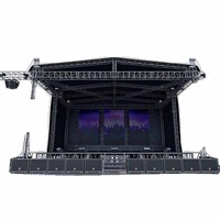 Structure noire aluminium Mobile Dj conception d'éclairage extérieur Concert scène toit botte tige système scène botte