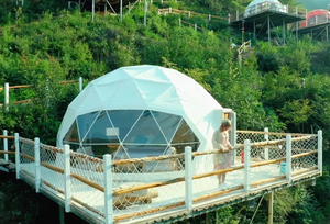 Igloo-tienda de campaña de lujo para exteriores, carpa de Casa transparente de doble geodésica, de media esfera, para invierno - Product Image 5