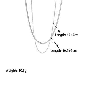 Collar de Moda INS, Cadena de Acero Inoxidable en Forma de Serpiente, Cadena Trenzada de Doble Capa, Chapado en Oro de 18K - Product Image 6