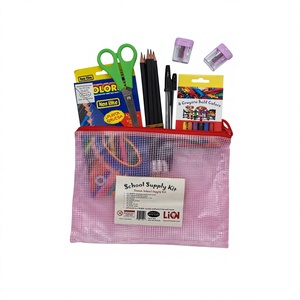 Ultimate School Supply Kit-6 #2 Pencils 12 Colored Pencils 8 Crayons Ruler 2 <b>Sharpeners</b> 1 Eraser 1 <b>Scissors</b> 1 Zipper Bag In USA - Product Image 2