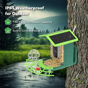 JZ Solar Powered Waterproof Bird Feeder <b>Camera</b> Night Vision WiFi <b>Remote</b> Control APP Wall Mount Outdoor Garden - Product Image 5