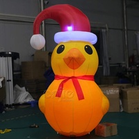Décoration de Noël Canard géant gonflable jaune Mascotte Canard de Noël avec lumières LED