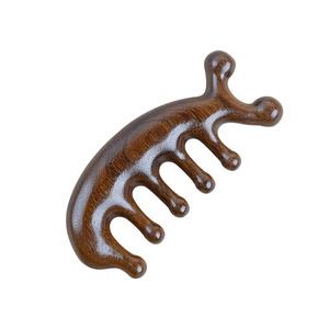 Pettine in legno massaggio denti larghi in legno cuoio capelluto pettine per parrucchieri testa strumento per massaggio meridiano pettine antistatico massaggio e raschiatura - Product Image 4
