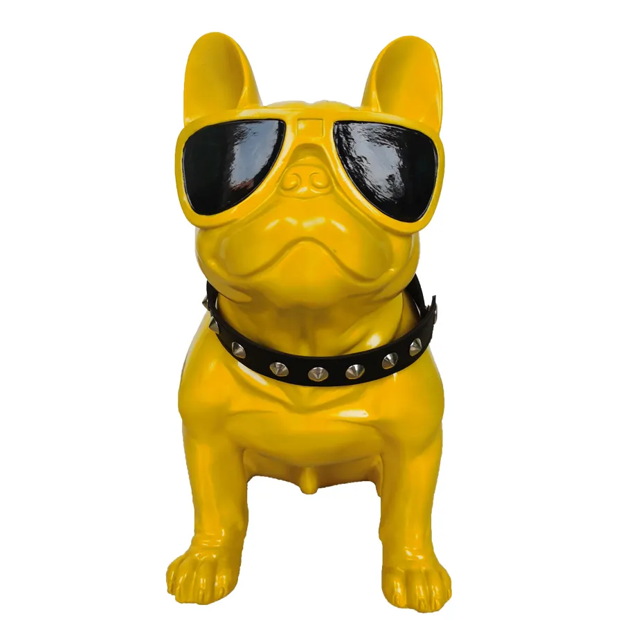 सजावटी के लिए बार्किंग कुत्ता कार्यालय डेस्क सजावट, गर्म बिक्री राल फ्रेंच बुलडॉग कुत्ते प्रतिमा आउटडोर मूर्तिकला