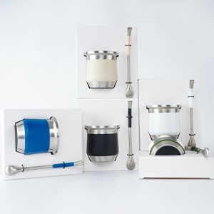 Vaso de Café Portátil de Acero Inoxidable de 8oz con Pajita Retráctil y Tapa Universal para <span class=keywords><strong>Mate</strong></span>, Té, Café y Uso en Exteriores - Product Image 3