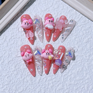 Công Chúa gió Sao Kabi đào màu hồng phong cách Pháp vá móng tay khai thác phương Tây cho ngón tay móng tay nhân tạo - Product Image 4