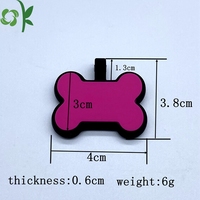 OKSILICONE individueller Hundenaufkleber Halskette Haustier leer silikon qr-Code Haustier-ID Hund-Namen-Tags Halsband für Gravur Anhänger Haustier-Aufkleber